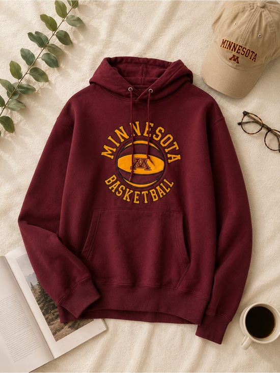 Other - University of Minnesota Basketball Hoodie Maroon Embroidered Pullover